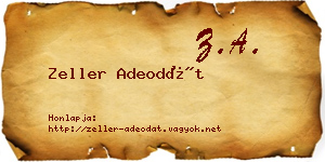 Zeller Adeodát névjegykártya